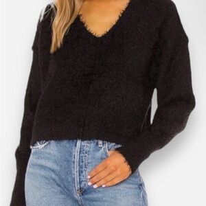 Free People fuzzy black sweater